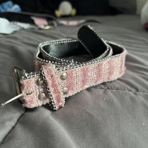 Baby Pink Studded Beaded Belt - Y2K "Mean Girls" Vibes